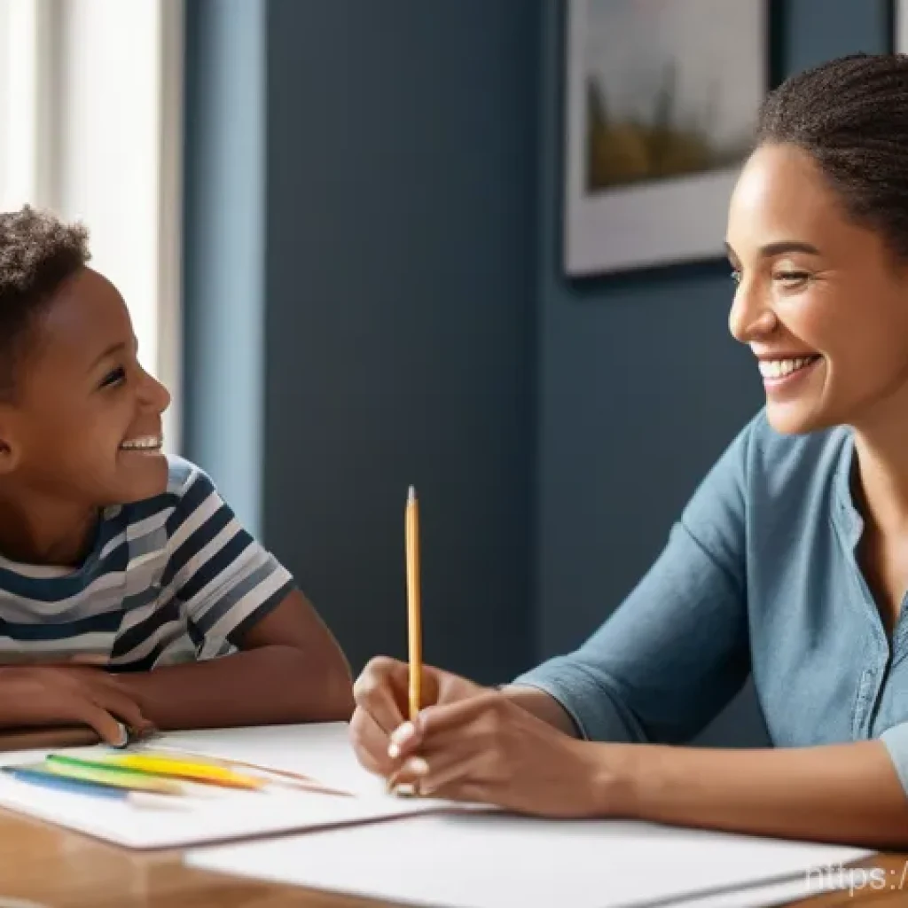 미술교육사 취업을 위한 추천 자격증 - A compassionate female art therapist, in her late 30s, with a warm smile, is seated at a low table w...